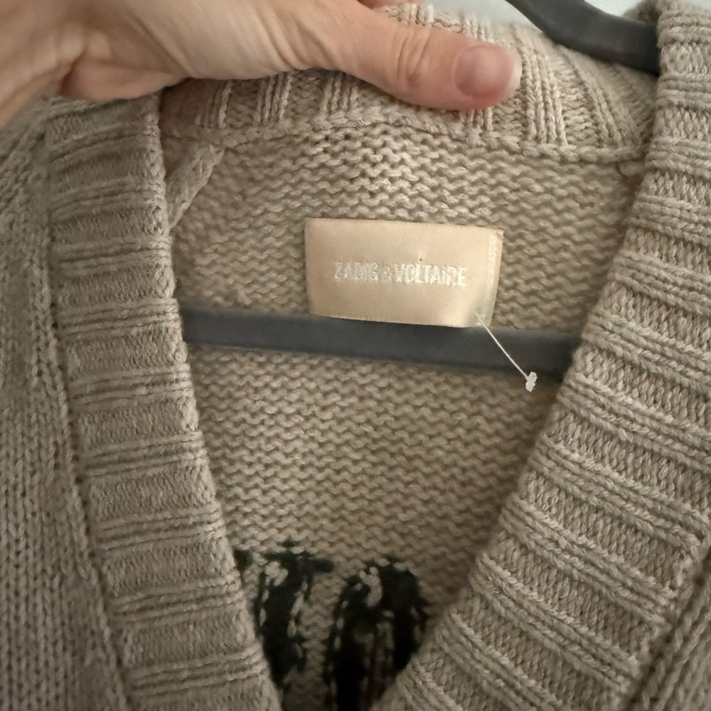 Cozy V-Neck Tan Sweater Zadig & Voltaire - Picture 3 of 3